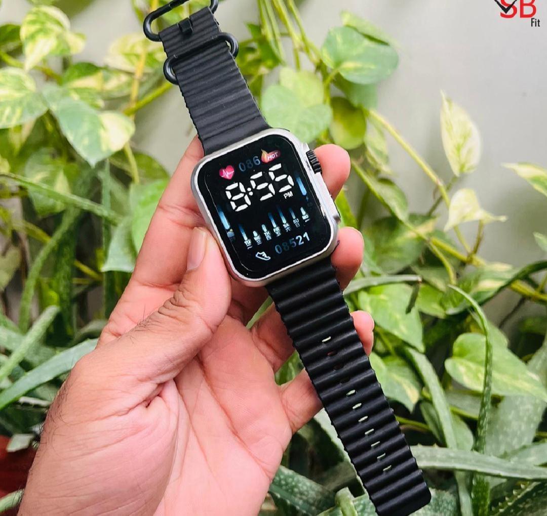 Unisex Waterproof Digital Display Watch - 1 Pc, Square Case with Textured Strap